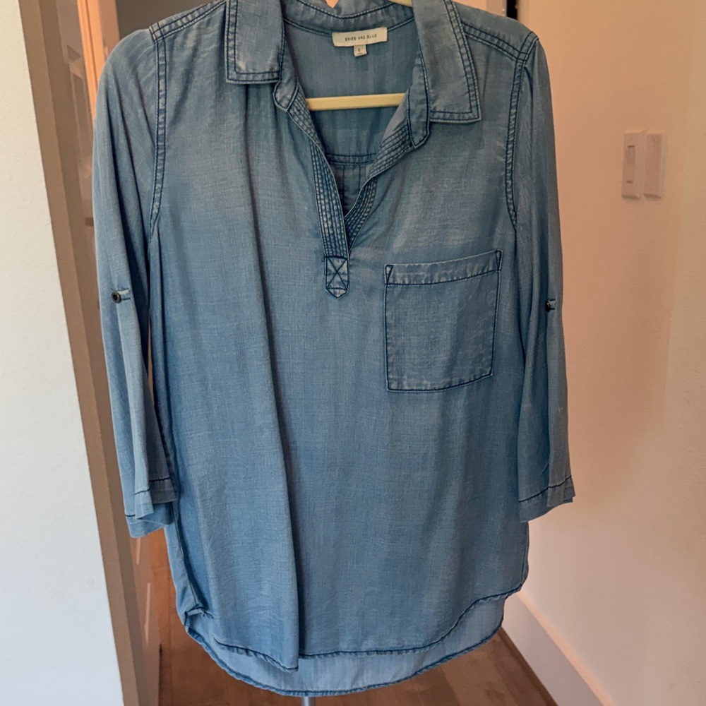 Old Navy Light Blue Tunic Top Oversized